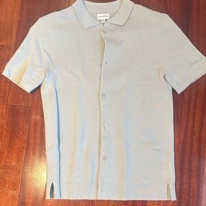 Club Monaco Men's Casual Button Down Shirt in Pale Green